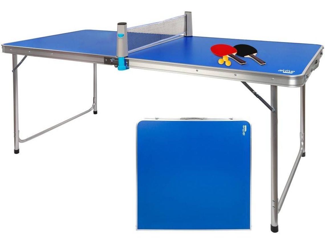 Mesa Ping-Pong Dobrável AKTIVE Camping (Azul - Aço - 160x80x70 cm